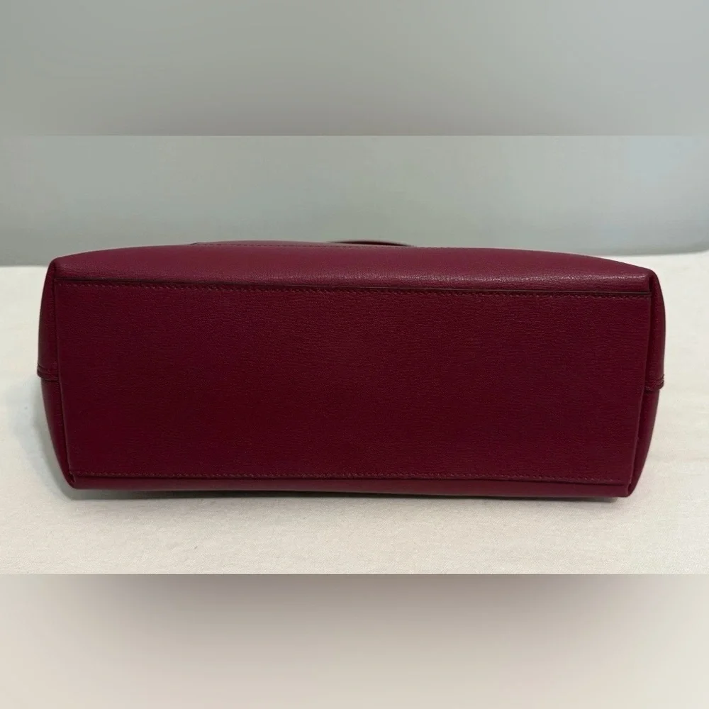 Kate Spade Patrice Satchel Crossbody Bag Deep Red Cranberry Leather - Picture 9 of 16
